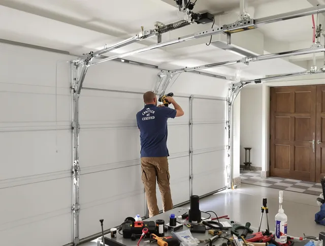 Vernon Garage Door Repair certified technician performing precision garage door repair in Vernon
