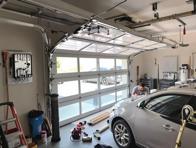 Garage door noise reduction service by Vernon Garage Door Repair in Vernon